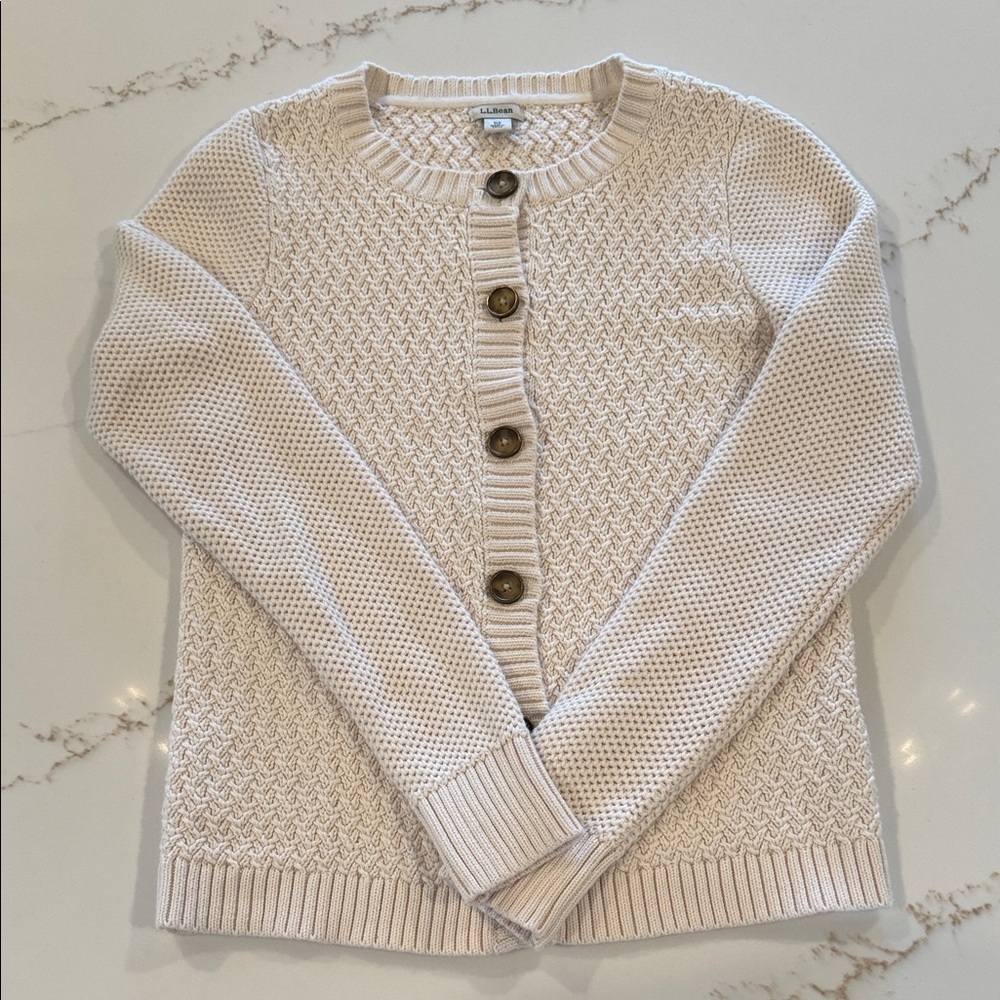 L.L. Bean Women's Knit Beige Cardigan Size XS